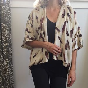 Feather kimono top